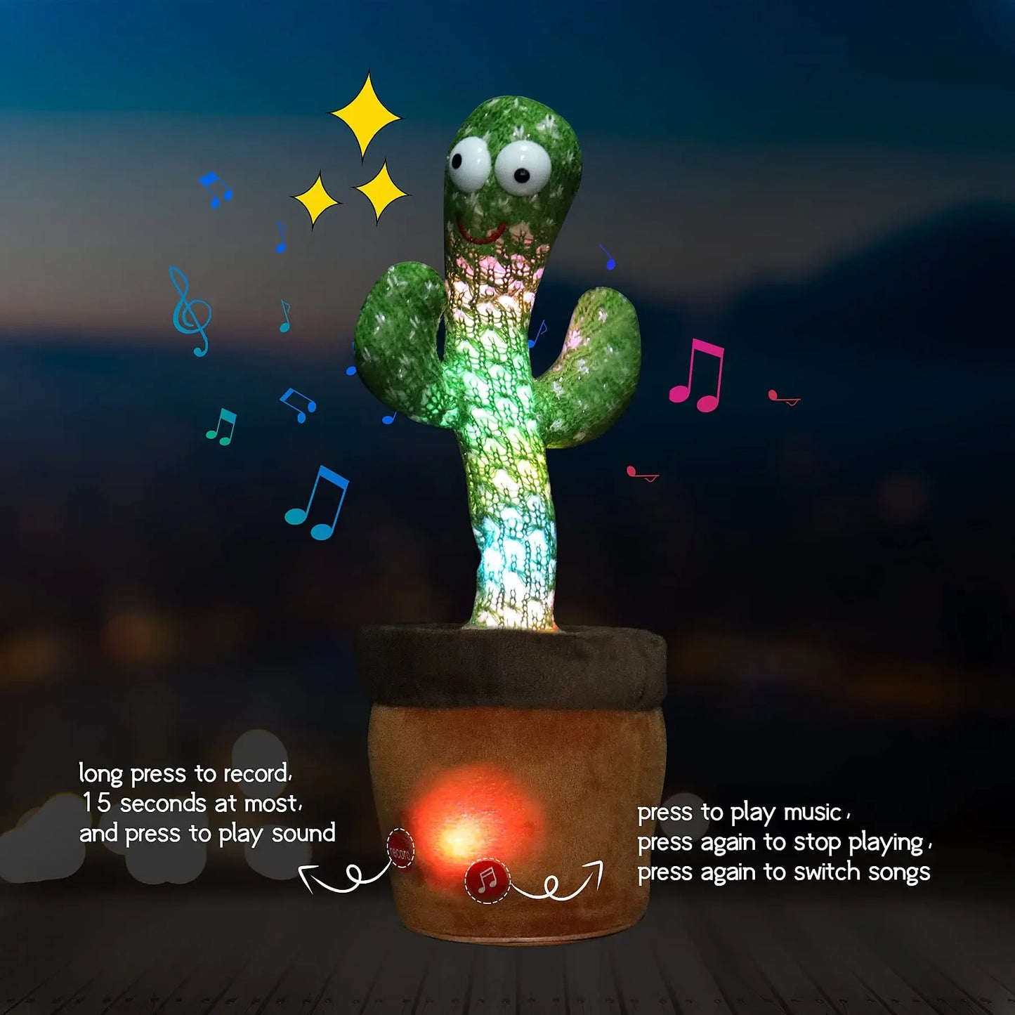 Rechargeable Dancer Cactus Glowing